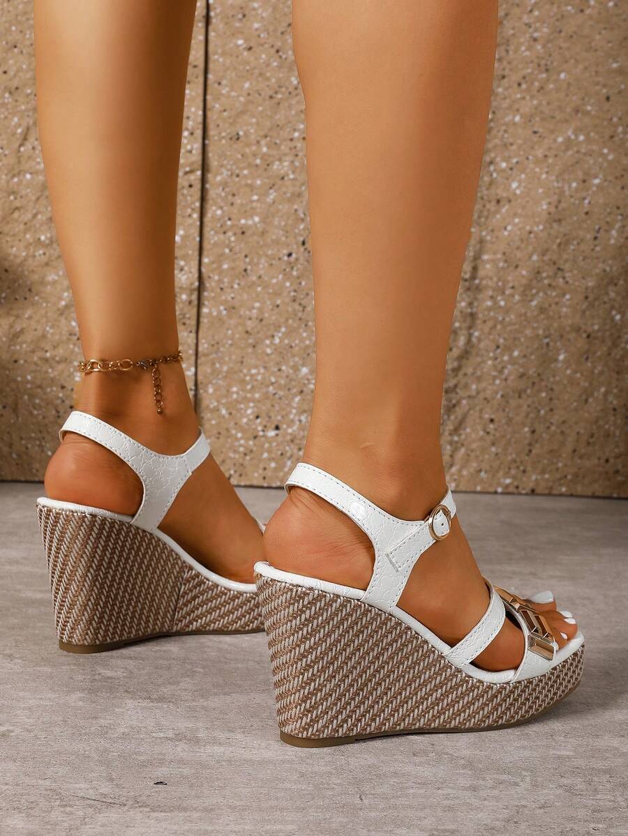 Trendy Women's Thick Sole High-Top Open Toe Sandals - Versatile Motorcycle Boots