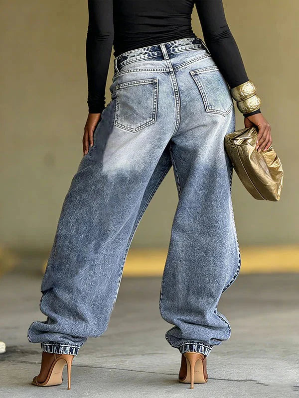 Women's Ripped Fringed Loose Jeans