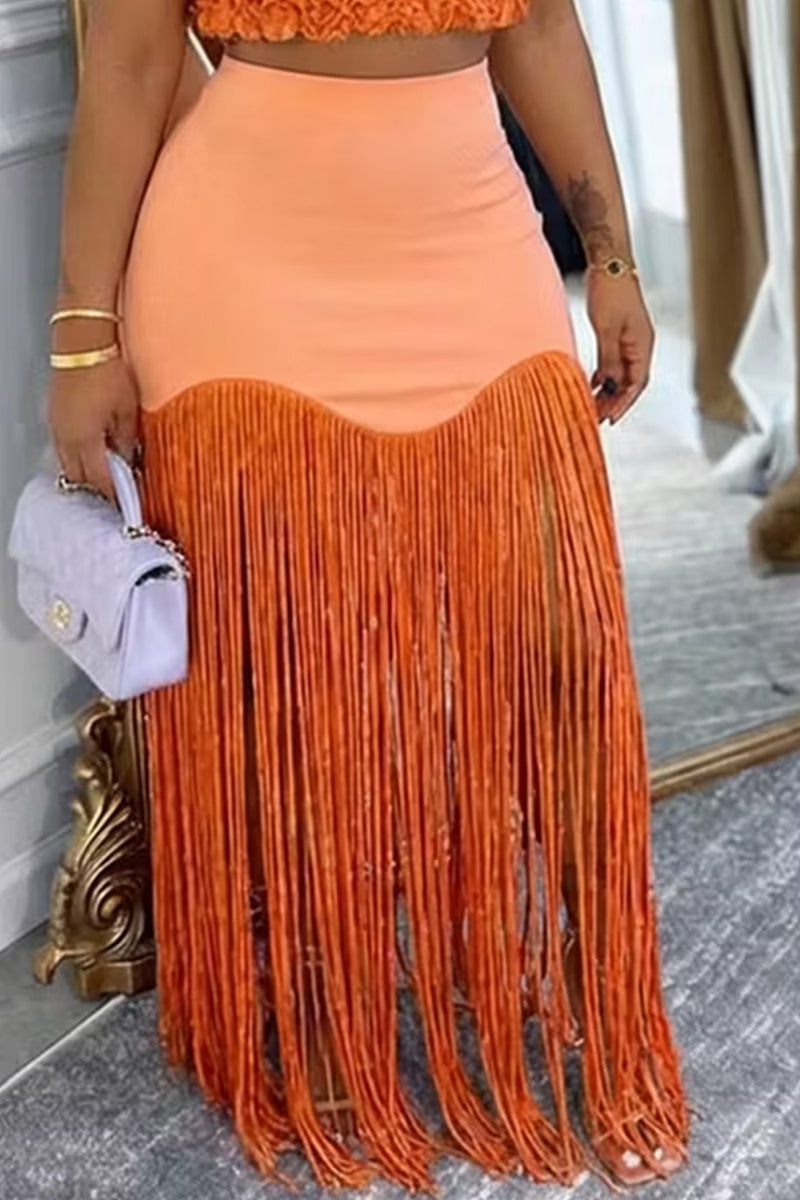 Women's Floral Strappy Party Top Or Fringed Skirt