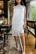 Women's Party Elegant Multi-Layer Fringe Beaded Mini Dress