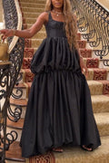 Women's Elegant Balloon Hem Tiered Maxi Dress