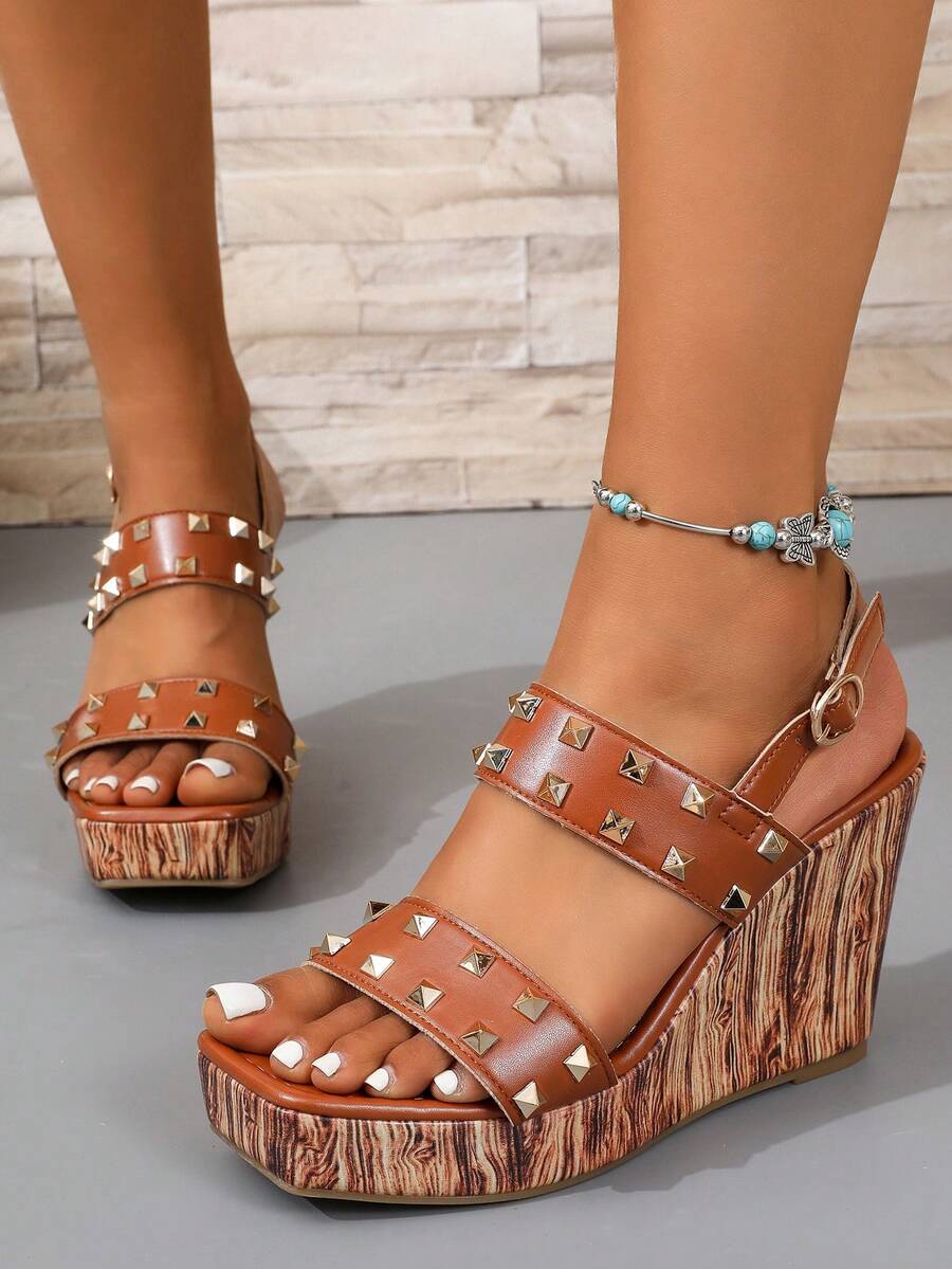 Trendy Women's Thick Sole High-Top Open Toe Sandals - Versatile Motorcycle Boots
