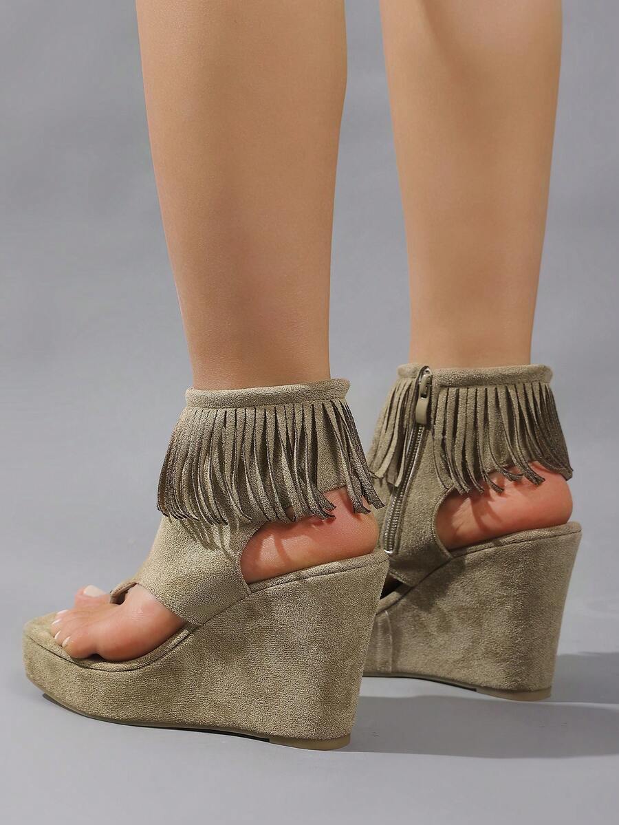 Trendy Women's Thick Sole High-Top Open Toe Sandals - Versatile Motorcycle Boots
