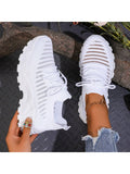 Stylish Women’s Mesh Breathable Casual Sneakers with Thick Sole - Plus Size for Spring & Summer