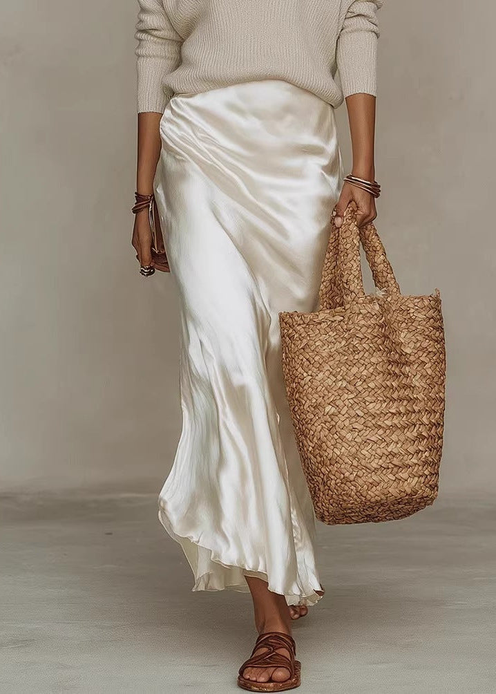 Elegant Satin Dress with Sweater