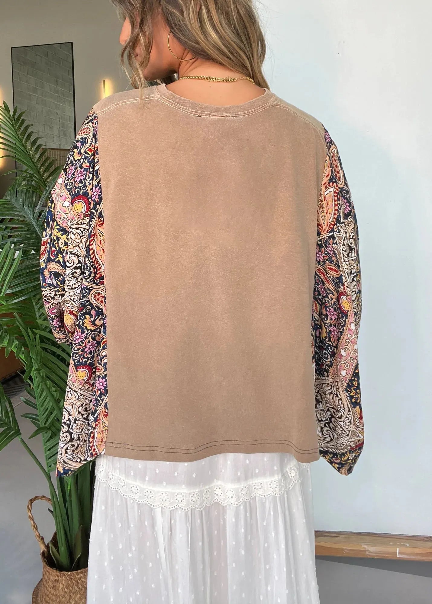 Def Leppard V-neck Mix & Match Tee Taupe(No Patch)