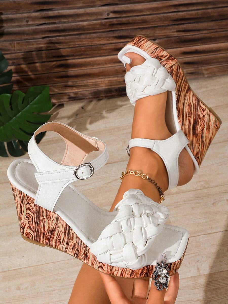 Trendy Women's Thick Sole High-Top Open Toe Sandals - Versatile Motorcycle Boots