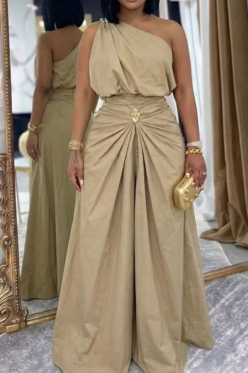Women's Sleeveless Twisted Long Commuter Dress