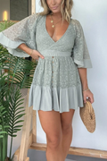 Sweet Detail Lace Back Mini Dress