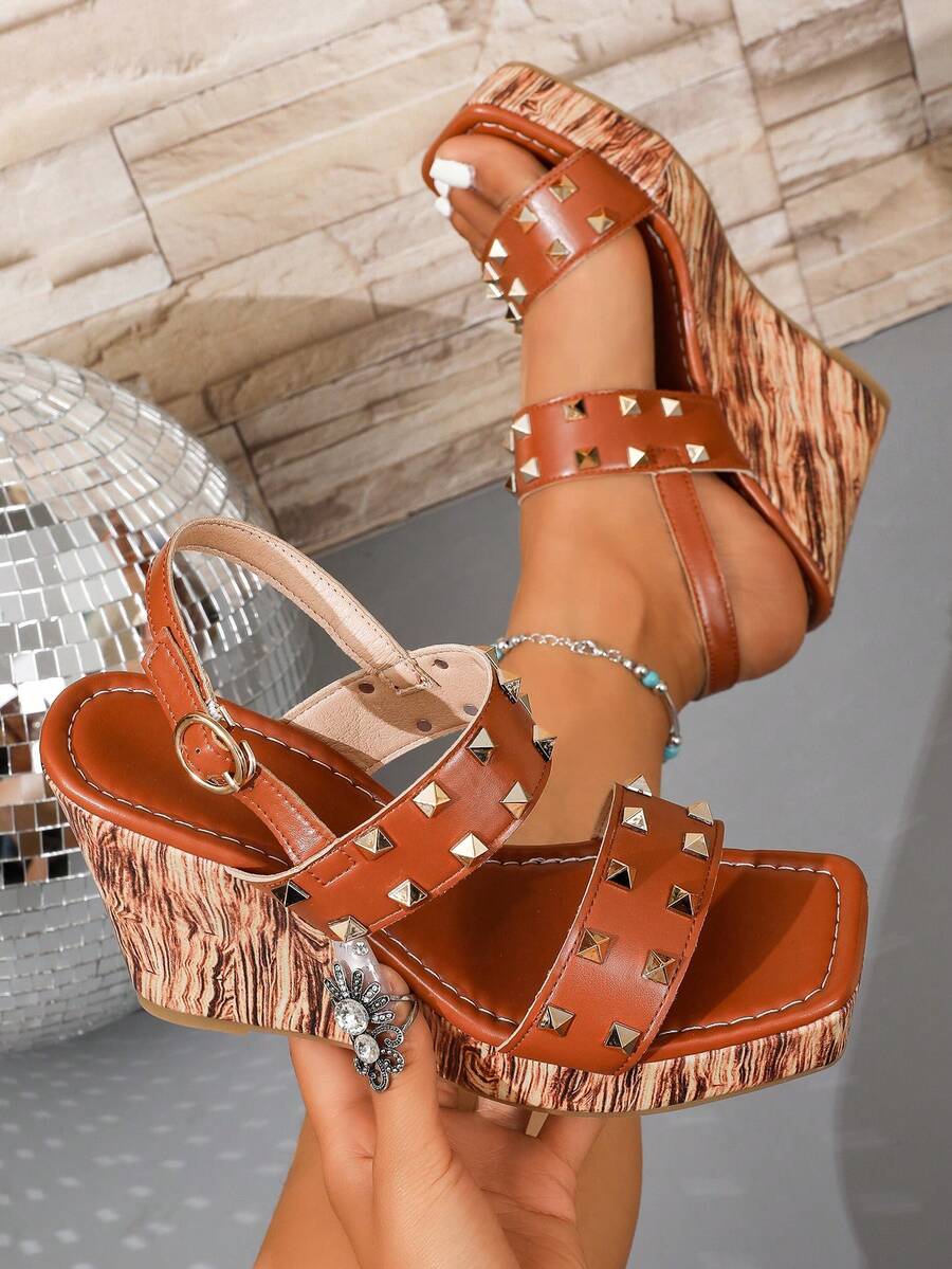 Trendy Women's Thick Sole High-Top Open Toe Sandals - Versatile Motorcycle Boots