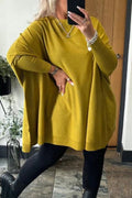 Round Neck Oversize Knitted Long Sleeve Top