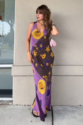 Art Graffiti V-Neck Vest Dress