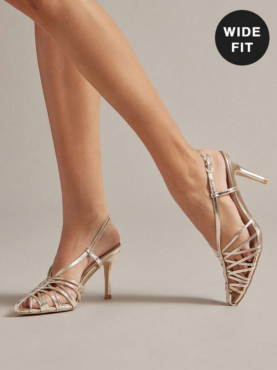 Elegant Wide Fit Crisscross Stiletto Pumps for Women - Chic Pointed Toe Design
