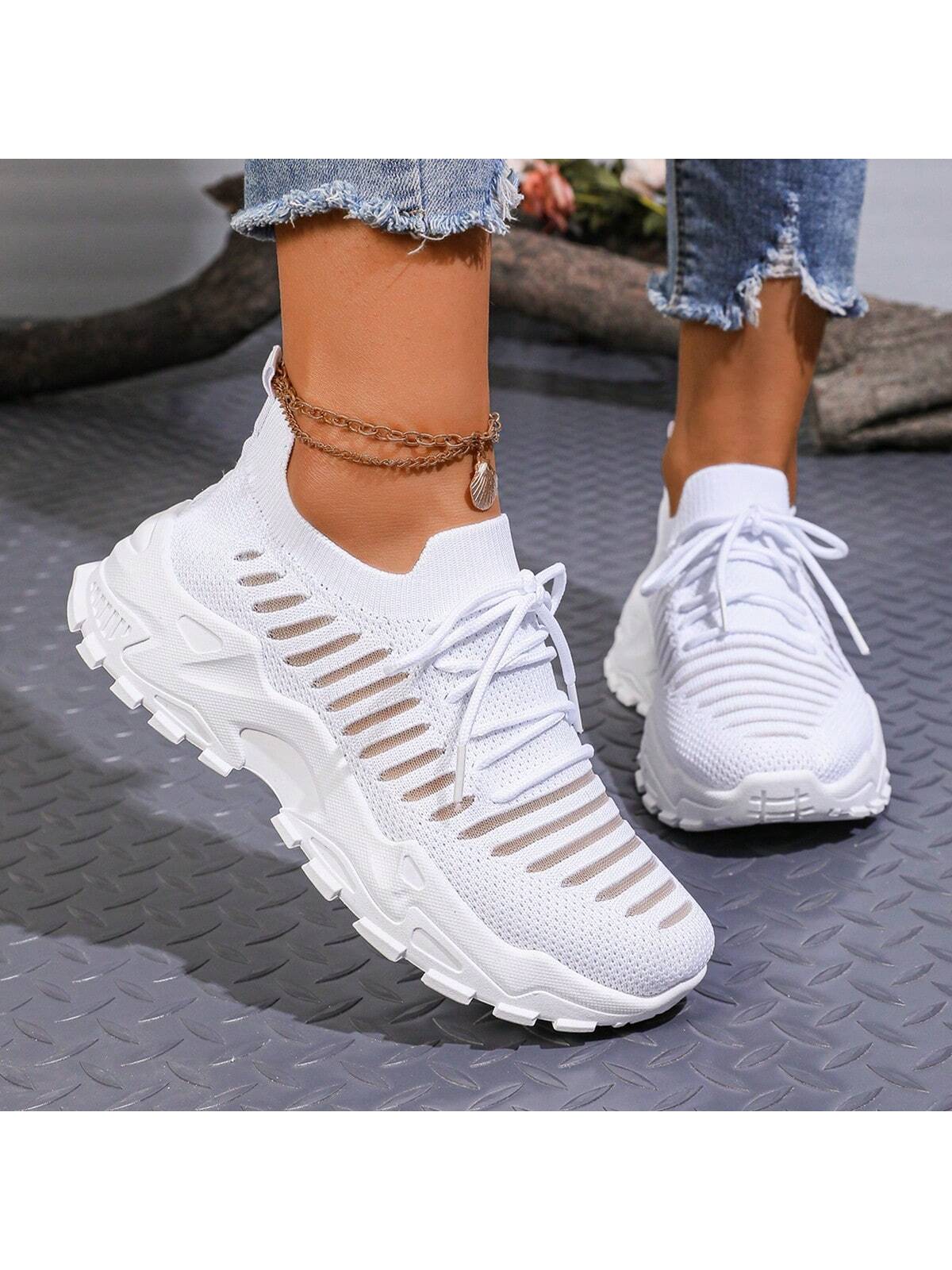 Stylish Women’s Mesh Breathable Casual Sneakers with Thick Sole - Plus Size for Spring & Summer